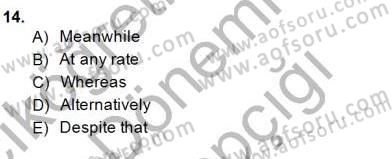 Pedagojik Gramer 2 Dersi 2014 - 2015 Yılı (Vize) Ara Sınav Soruları 14. Soru