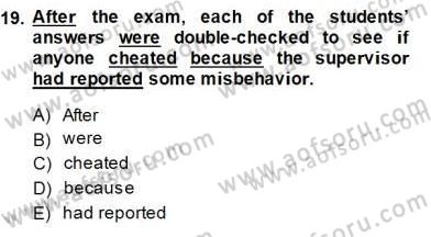 Pedagojik Gramer 2 Dersi 2014 - 2015 Yılı (Vize) Ara Sınav Soruları 19. Soru