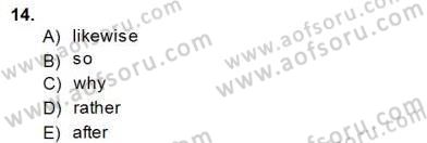 Pedagojik Gramer 2 Dersi 2014 - 2015 Yılı (Final) Dönem Sonu Sınav Soruları 14. Soru