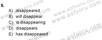 Pedagojik Gramer 2 Dersi 2014 - 2015 Yılı (Final) Dönem Sonu Sınav Soruları 8. Soru