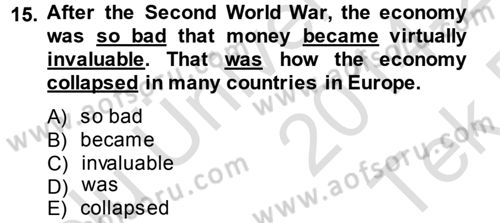 Pedagojik Gramer 2 Dersi 2014 - 2015 Yılı Tek Ders Sınav Soruları 15. Soru