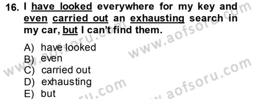 Pedagojik Gramer 2 Dersi 2014 - 2015 Yılı Tek Ders Sınav Soruları 16. Soru