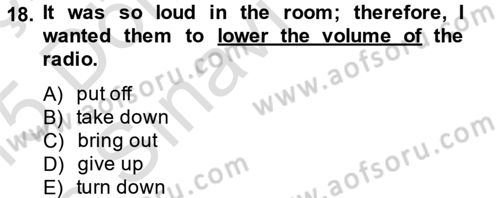 Pedagojik Gramer 2 Dersi 2014 - 2015 Yılı Tek Ders Sınav Soruları 18. Soru