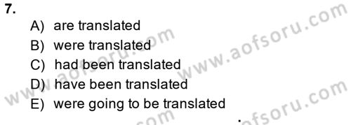 Pedagojik Gramer 2 Dersi 2014 - 2015 Yılı Tek Ders Sınav Soruları 7. Soru