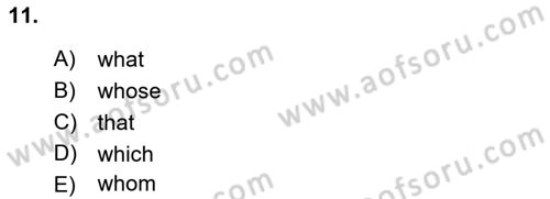 Pedagojik Gramer 2 Dersi 2015 - 2016 Yılı (Final) Dönem Sonu Sınav Soruları 11. Soru