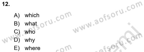 Pedagojik Gramer 2 Dersi 2015 - 2016 Yılı (Final) Dönem Sonu Sınav Soruları 12. Soru
