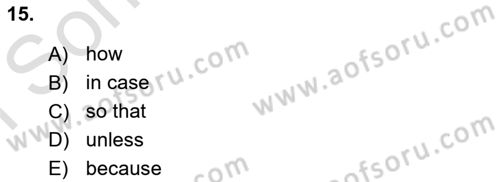 Pedagojik Gramer 2 Dersi 2015 - 2016 Yılı (Final) Dönem Sonu Sınav Soruları 15. Soru