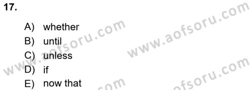 Pedagojik Gramer 2 Dersi 2015 - 2016 Yılı (Final) Dönem Sonu Sınav Soruları 17. Soru