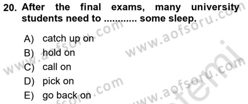 Pedagojik Gramer 2 Dersi 2015 - 2016 Yılı (Final) Dönem Sonu Sınav Soruları 20. Soru