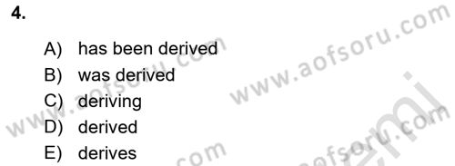 Pedagojik Gramer 2 Dersi 2015 - 2016 Yılı (Final) Dönem Sonu Sınav Soruları 4. Soru