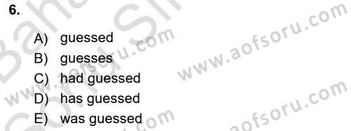 Pedagojik Gramer 2 Dersi 2015 - 2016 Yılı (Final) Dönem Sonu Sınav Soruları 6. Soru