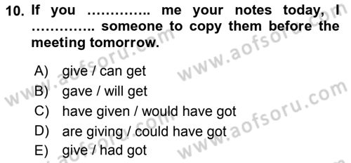 Pedagojik Gramer 2 Dersi 2016 - 2017 Yılı 3 Ders Sınav Soruları 10. Soru