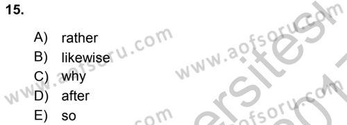 Pedagojik Gramer 2 Dersi 2016 - 2017 Yılı 3 Ders Sınav Soruları 15. Soru