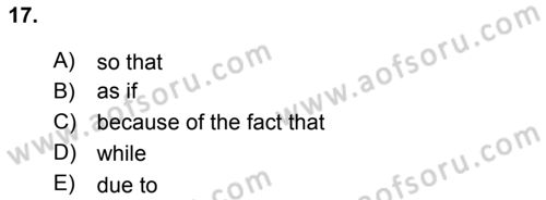 Pedagojik Gramer 2 Dersi 2016 - 2017 Yılı 3 Ders Sınav Soruları 17. Soru