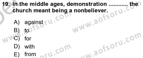 Pedagojik Gramer 2 Dersi 2016 - 2017 Yılı 3 Ders Sınav Soruları 19. Soru