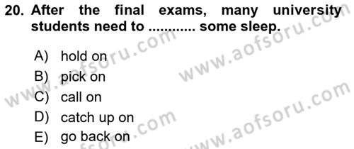 Pedagojik Gramer 2 Dersi 2016 - 2017 Yılı 3 Ders Sınav Soruları 20. Soru