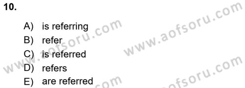 Pedagojik Gramer 2 Dersi 2016 - 2017 Yılı (Final) Dönem Sonu Sınav Soruları 10. Soru
