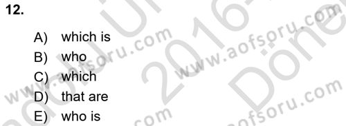 Pedagojik Gramer 2 Dersi 2016 - 2017 Yılı (Final) Dönem Sonu Sınav Soruları 12. Soru