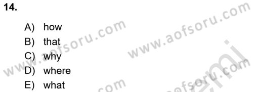 Pedagojik Gramer 2 Dersi 2016 - 2017 Yılı (Final) Dönem Sonu Sınav Soruları 14. Soru