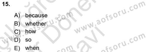 Pedagojik Gramer 2 Dersi 2016 - 2017 Yılı (Final) Dönem Sonu Sınav Soruları 15. Soru