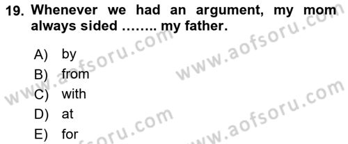 Pedagojik Gramer 2 Dersi 2016 - 2017 Yılı (Final) Dönem Sonu Sınav Soruları 19. Soru