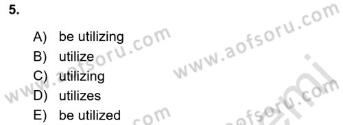 Pedagojik Gramer 2 Dersi 2016 - 2017 Yılı (Final) Dönem Sonu Sınav Soruları 5. Soru
