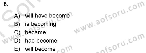 Pedagojik Gramer 2 Dersi 2016 - 2017 Yılı (Final) Dönem Sonu Sınav Soruları 8. Soru