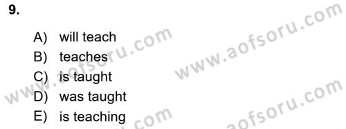 Pedagojik Gramer 2 Dersi 2016 - 2017 Yılı (Final) Dönem Sonu Sınav Soruları 9. Soru