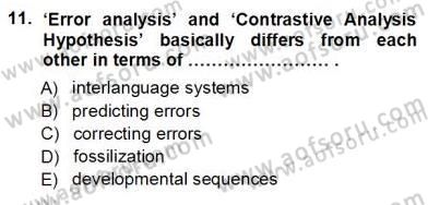 Dil Edinimi Dersi Ara Sınavı Deneme Sınav Soruları 11. Soru