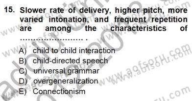 Dil Edinimi Dersi Ara Sınavı Deneme Sınav Soruları 15. Soru