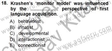 Dil Edinimi Dersi Ara Sınavı Deneme Sınav Soruları 18. Soru
