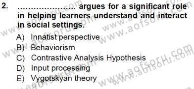 Dil Edinimi Dersi Ara Sınavı Deneme Sınav Soruları 2. Soru