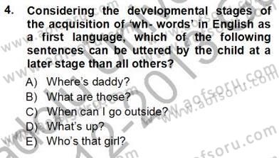 Dil Edinimi Dersi Ara Sınavı Deneme Sınav Soruları 4. Soru