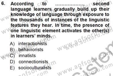 Dil Edinimi Dersi Ara Sınavı Deneme Sınav Soruları 6. Soru