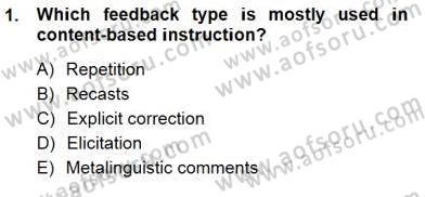 Dil Edinimi Dersi 2012 - 2013 Yılı (Final) Dönem Sonu Sınav Soruları 1. Soru