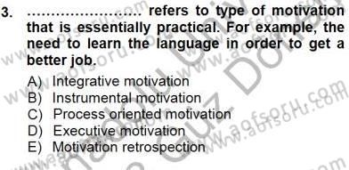 Dil Edinimi Dersi 2012 - 2013 Yılı (Final) Dönem Sonu Sınav Soruları 3. Soru
