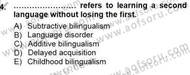Dil Edinimi Dersi 2012 - 2013 Yılı (Final) Dönem Sonu Sınav Soruları 4. Soru