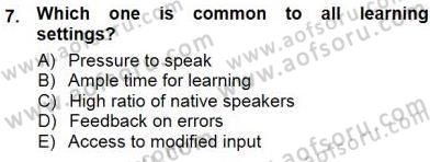 Dil Edinimi Dersi 2012 - 2013 Yılı (Final) Dönem Sonu Sınav Soruları 7. Soru