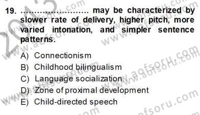 Dil Edinimi Dersi 2013 - 2014 Yılı (Vize) Ara Sınavı 19. Soru