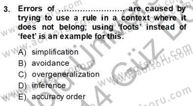 Dil Edinimi Dersi 2013 - 2014 Yılı (Vize) Ara Sınavı 3. Soru