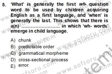 Dil Edinimi Dersi 2013 - 2014 Yılı (Vize) Ara Sınavı 5. Soru