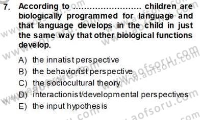 Dil Edinimi Dersi 2013 - 2014 Yılı (Vize) Ara Sınavı 7. Soru