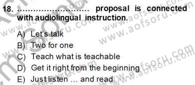 Dil Edinimi Dersi 2013 - 2014 Yılı (Final) Dönem Sonu Sınav Soruları 18. Soru
