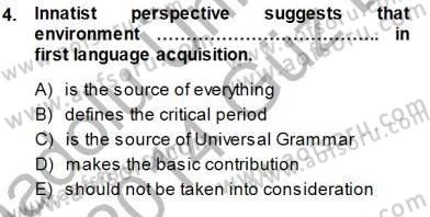 Dil Edinimi Dersi 2013 - 2014 Yılı (Final) Dönem Sonu Sınav Soruları 4. Soru