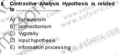 Dil Edinimi Dersi 2013 - 2014 Yılı (Final) Dönem Sonu Sınav Soruları 8. Soru