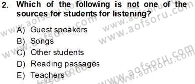 Dil Edinimi Dersi 2013 - 2014 Yılı Tek Ders Sınav Soruları 2. Soru