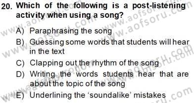 Dil Edinimi Dersi 2013 - 2014 Yılı Tek Ders Sınav Soruları 20. Soru