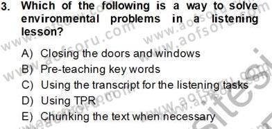 Dil Edinimi Dersi 2013 - 2014 Yılı Tek Ders Sınav Soruları 3. Soru