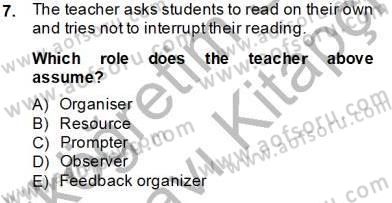 Dil Edinimi Dersi 2013 - 2014 Yılı Tek Ders Sınav Soruları 7. Soru