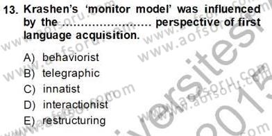 Dil Edinimi Dersi Ara Sınavı Deneme Sınav Soruları 13. Soru